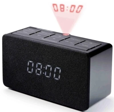 Thomson Radiowecker CL300P schwarz Projektor Beleuchtung USB FM Radio TH358711 - Bild 1 von 4