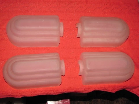 VINTAGE FROSTED GLASS SLIP SHADE ART DECO LIGHT FIXTURE WALL SCONCES (4) Cover