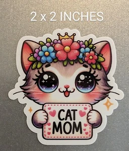 Calcomanía de vinilo de 2" gato mamá gatito regalo del día de la madre mamá amor por coche, vaso - Imagen 1 de 2
