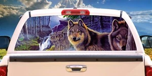 Wolf #2 Wolves Mystical Moonlight Rear Window Graphic Truck RV Mural Tint Decal - Imagen 1 de 3