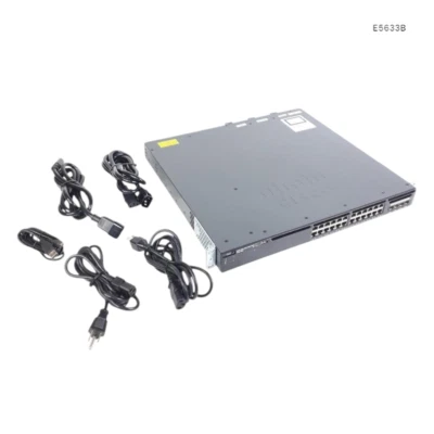 Cisco Catalyst 3650 WS-C3650-24PS-E 24 PoE+ 4X1G Network Switch w/PSU E5633B - Image 1 of 4