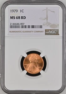 1979  1C RD  Lincoln Memorial One Cent  NGC MS68RD  2144646-007 - Picture 1 of 2