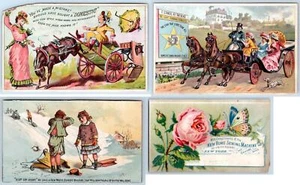 LOTE/4 MÁQUINAS DE COSER VICTORIANAS TARJETAS COLECCIONABLES AÑOS 1880 ESTADO VARÍA #15 - Imagen 1 de 6