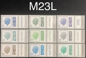 GB 2023 KCIII Low and High Value Definitive Stamp Set with colour tabs M23L, MNH - Picture 1 of 1