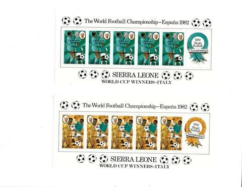 Sierra Leone - 561-4 Football OVPT  - 4 Sheets Of 5 - MNH Cover