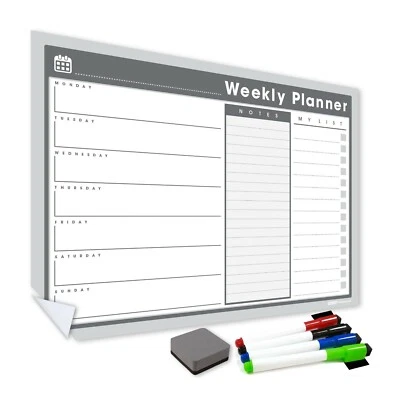 Sticky Weekly Planner, Dry Wipe Wall Planner Self Adhesive Daily Dry Erase - Image 1 of 4