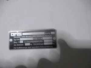 Nameplate AHK oris clutch ball trailer clutch sign vintage car year - Picture 1 of 1