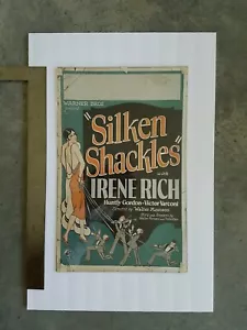SELTEN Periode Antik Stummfilm Poster ""Seidenfesseln"" Irene Rich Warner Bros. - Bild 1 von 8