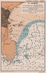 St Aubin, Jersey sea coast chart D-Day planning map. ADMIRALTY 1943 old - Picture 1 of 2