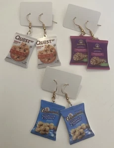 Snack Food inspiriert Kekse baumeln Neuheit Ohrringe Menge 3 Neu - Bild 1 von 2