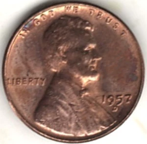 1957 D Lincoln cent in RED/BROWN UNCIRCULATED condition ~SEE THE SCAN stk q2 - Picture 1 of 4