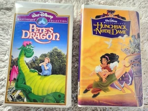 2 Walt Disney Masterpiece Collection  VHS Pete's Dragon & Hunchback Of Notre Dam - Picture 1 of 12