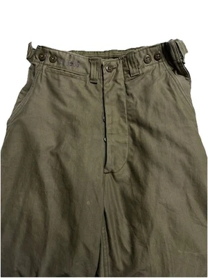 Vintage 40s WW2 M43 OD Green Field Trousers Pants Mens Military Army USGI 28X31 - Image 1 of 4