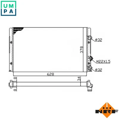 RADIATOR ENGINE COOLING 50457A FOR ANY/AYZ 1.2L 3cyl AVY 1.6L AFH/AFK/AQQ 1.4L - Image 1 of 4