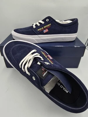 POLO SPORT RALPH LAUREN Low Sneaker Men Sz 9.5 D Navy Flag  - Image 1 of 4