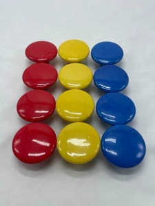 Vintage 12 Piece Japan Ceramic Drawer Pull Knobs Primary Colors 2” Glossy - Picture 1 of 7