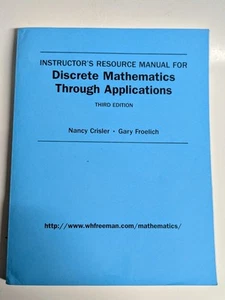 Instructors Resource Manual for Discrete Mathematics Through Applications N. C.. - Imagen 1 de 5