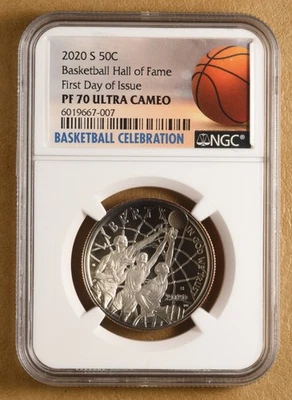 2020 S Basketball Hall of Fame Commemorative Half Dollar NGC PF 70 Ultra Cameo - Image 1 of 2