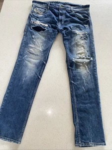 jeans diesel uomo 36x30 Distress blu vintage - Foto 1 di 7
