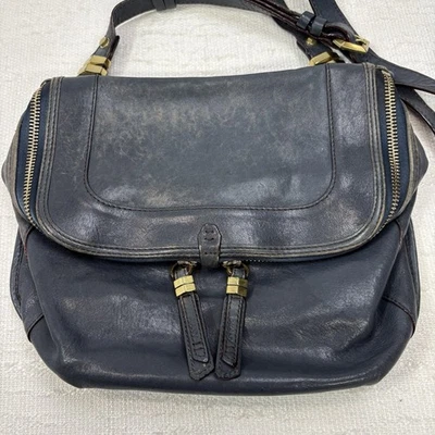 Bolso Bandolera Hobo de Cuero Azul Marino OrYANY Herrajes de Latón Cartera Boho Chic Foto 1 de 4