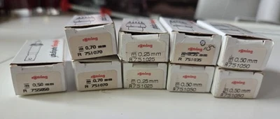 8 Stück Zeichenkegel Rotring Isograph 0,25-0,7mm und 1 Stück Rapidograph 0,5mm - Bild 1 von 2