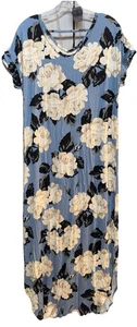 Nuevo con etiquetas Maxi Vestido LuLaRoe Mediano Azul Crema Gris Taupe Negro Floral Largo Macy - Imagen 1 de 8