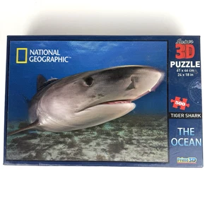 National Geographic Prime 3D Tiger Shark Lenticular 500 Piece Puzzle The Ocean - Picture 1 of 7