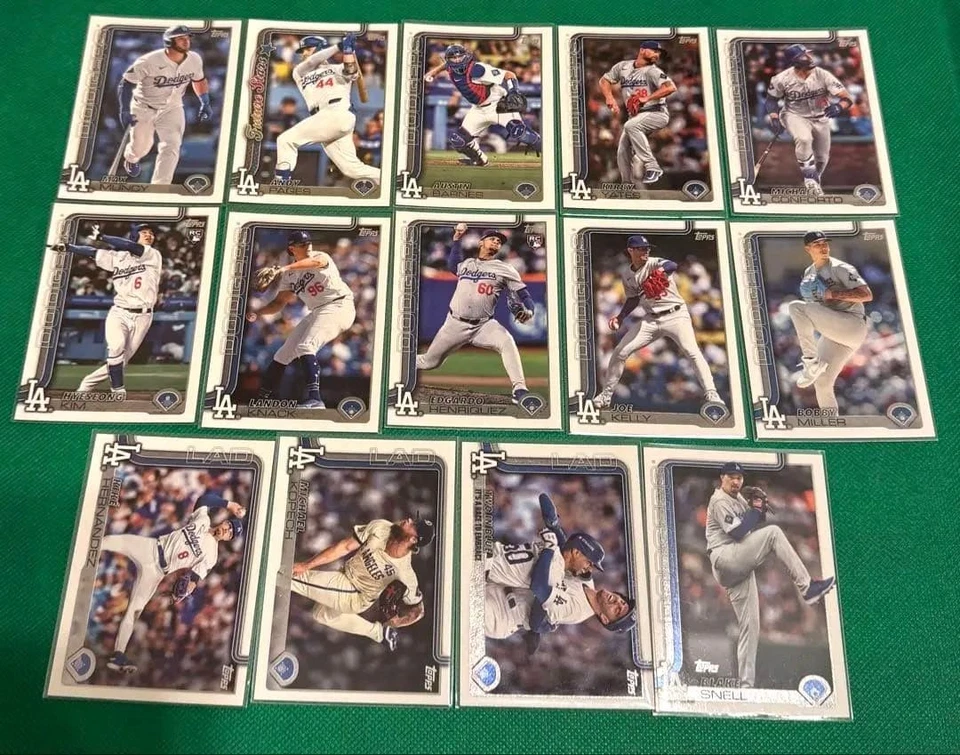 Topps Series 2 Dodgers 14-Card Set Betts Freeman H. Kim Snell Kemner Used - Image 1 of 4