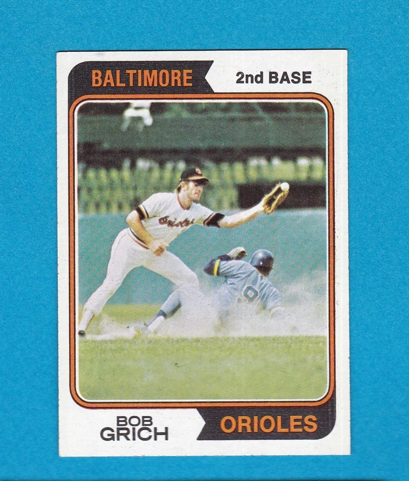 1974 CONJUNTO DE BEISEBOL TOPPS BREAK 109 BOB GRICH ORIOLES QUASE PERFEITO/PERFEITO - Imagem 1 de 1