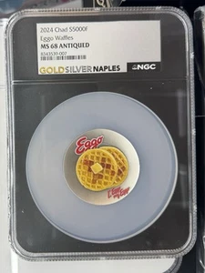 2024 CHAD 5000F EGGO WAFFLES PLATE - NGC MS68- 999 SILVER W/ Box Coa - Picture 1 of 1