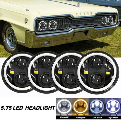 Faros LED redondos de haz alto/bajo de 5-3/4 5,75" pulgadas para Buick GS 455 1970-1972 4 piezas Foto 1 de 4