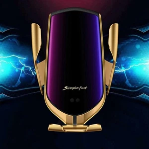 Wireless Automatic Clamping Smart Sensor Car Phone Wireless Charger Holder 10 W - Photo 1 sur 8