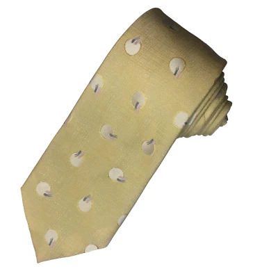 Wembley Wemsilk Men’s Neck Tie Yellow Gold Vintage Abstract Short 3.25" x 55" - Image 1 of 4