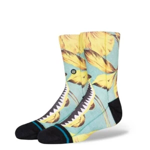 Stance Kid's Casual Crew Socks Fleurbird Kids Teal Green Size M 11-2 NWT - Picture 1 of 3