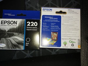 Epson 220 Standard Capacity Black Ink Cartridge T220120 Genuine authentic New - Picture 1 of 2