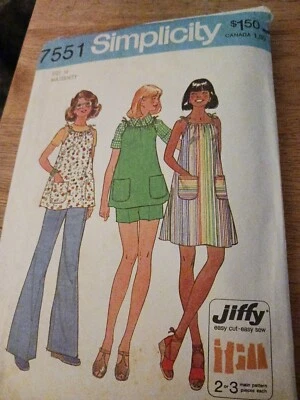 De Colección Simplicity patrón Jiffy 7551 Vestido de Maternidad Top Pantalones Talla 14 Corte Foto 1 de 3