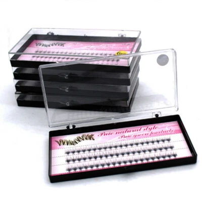 60X Individual Flare Cluster Eyelashes Knotted Eyelash Extensions False Lashes 。 - Image 1 of 4