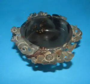 bol EN AGATHE CHINOISE XIXeme AGATE CHINESE brush washer calligraphy bowl d 9,5 - Imagen 1 de 6