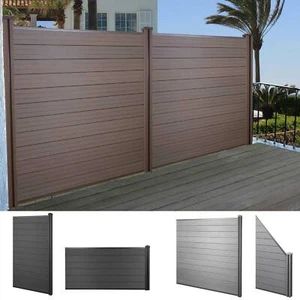 WPC-Sichtschutz Sarthe, Windschutz Zaun, WPC-Pfosten grau braun anthrazit teak - Bild 1 von 52