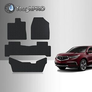ToughPRO Floor Mats + 3rd Row BLACK For Acura MDX All Weather 2014-2020