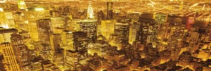 Poster NEW YORK - Golden Cityscape ca.90x30cm NEU y010 - Imagen 1 de 1