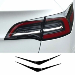 For Tesla Model 3 2017-2021 Black Titanium Rear Tail Light Lamp Strip Trim 6PCS - Imagen 1 de 6