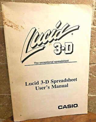 Retro Casio Software - Lucid 3-D Spreadsheet, User’s Manual, 1992 Operator Guide - Image 1 of 4