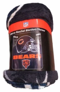 NFL Chicago Bears Micro Raschel Blanket Throw, Approximately 50" x 60" (158) - Picture 1 of 2
