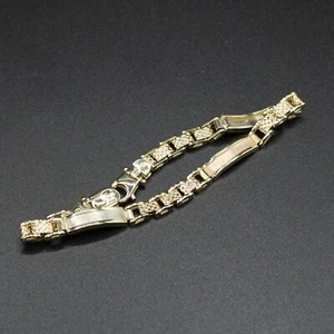 Brazalete de eslabones cubanos pavé corte diamante tricolor oro macizo 7" 9,90 g - damas - real - Imagen 1 de 18