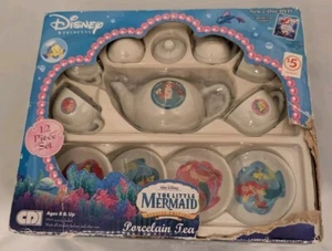 2010 Disney The Little Mermaid 12 Pc Porcelain Tea Set - CDI - New Open Box - Picture 1 of 10