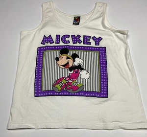 Disney Mickey Mouse Workout Unlimited Vintage 80s 90's White Tank Top Medium - Picture 1 of 8