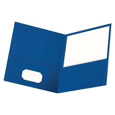25 Count Royal Blue Two Pocket Folders Letter Size Durable Textured Paper Foto 1 de 4
