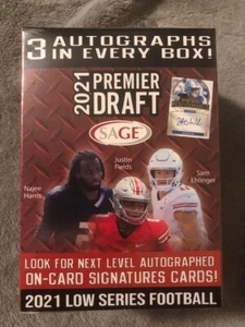 2021 Sage Premier Draft Low Series Football Blaster Box 3 Autos per box - Bild 1 von 1