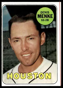 1969 Topps #487 Denis Menke Astros de Houston como nuevo (excelente) - Imagen 1 de 2